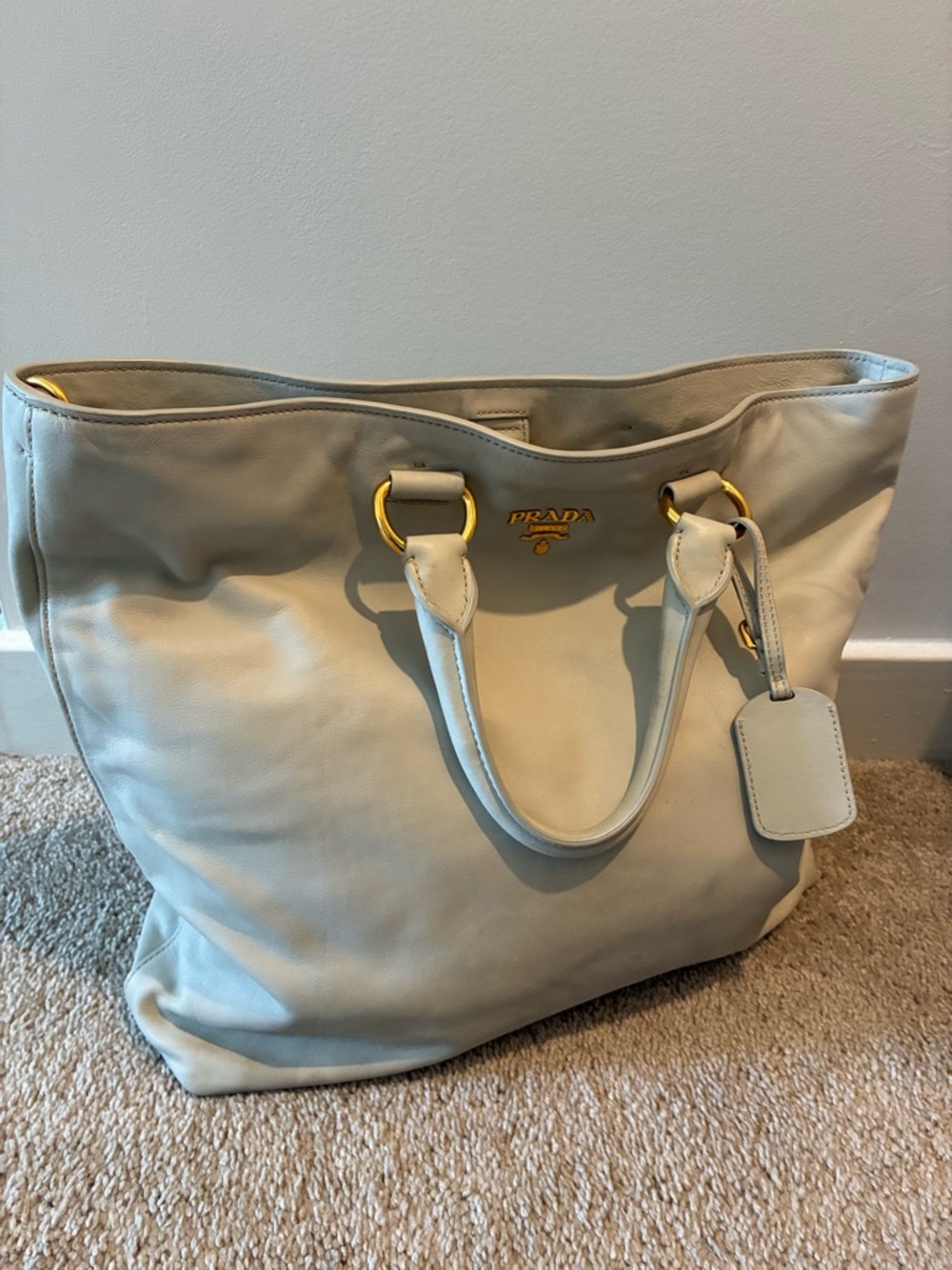 Prada Cream Leather Tote - Picture 7 of 11